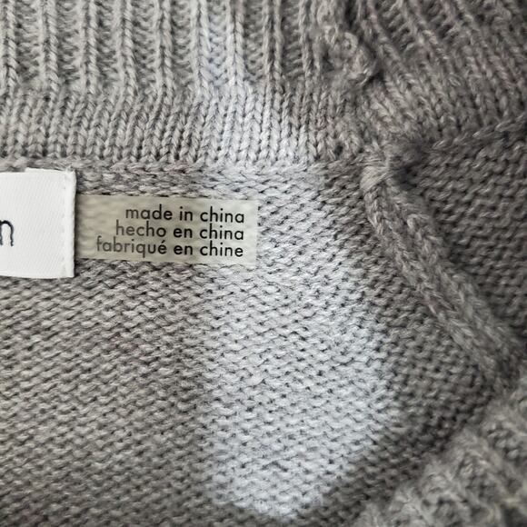 Calvin Klein | Slouchy Cowl Neck Mixed Knit Minibell Sleeve Sweater - Picture 9 of 10